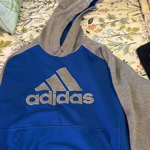 Adidas Royal Blue and Heather Gray Hoodie